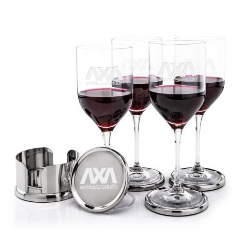 Corporate Gifts - Barware - Glasses Sets - Baldoni Coasters & Belmont Wine Set