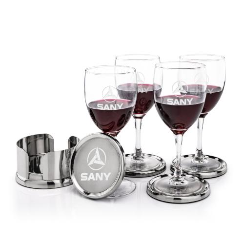 Corporate Gifts - Barware - Glasses Sets - Baldoni Coasters & Carberry Wine Set