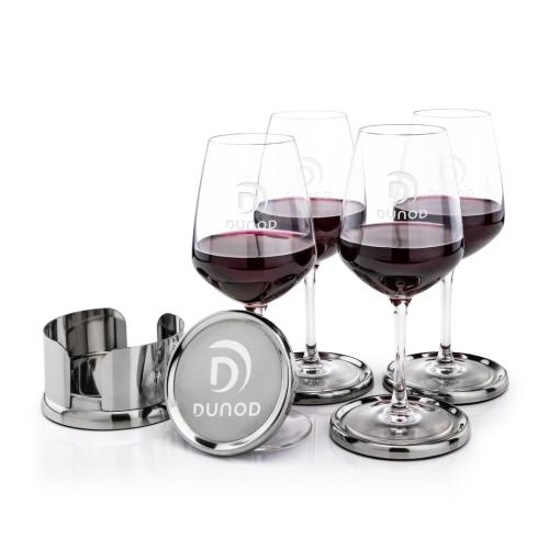 Corporate Gifts - Barware - Glasses Sets - Baldoni Coasters & Mandelay Wine Set