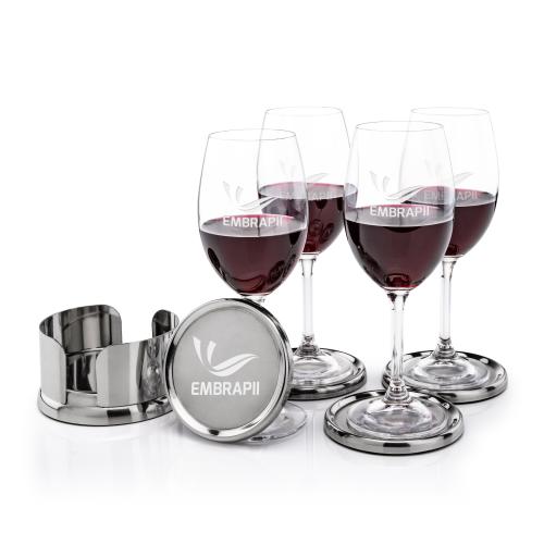 Corporate Gifts - Barware - Glasses Sets - Baldoni Coasters & Naples Wine Set