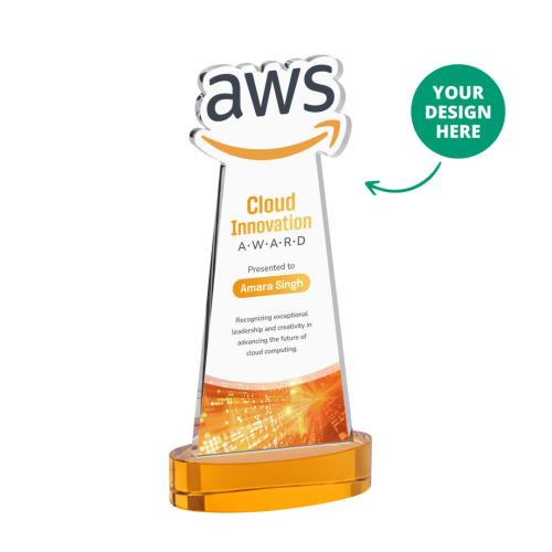 Recognition Awards - Crystal Awards - EdgeCraft VividPrint&trade; on Alberton Base - Amber (via Air)