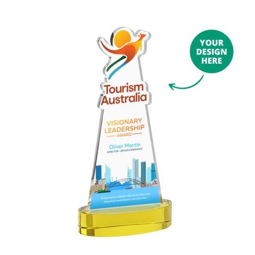 Recognition Awards - Crystal Awards - EdgeCraft VividPrint&trade; on Alberton Base - Gold (via Air)