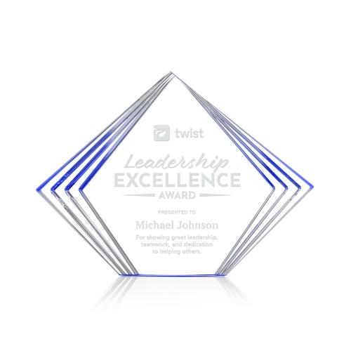 Recognition Awards - Acrylic Awards - Crawford Award - Blue