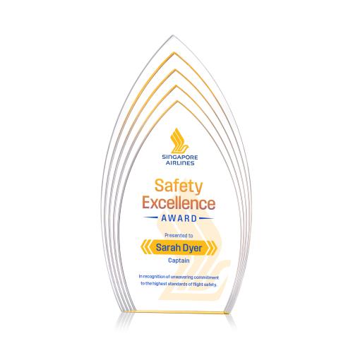 Recognition Awards - Acrylic Awards - Turello VividPrint&trade; Award - Gold