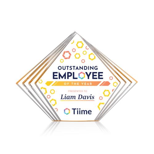 Recognition Awards - Acrylic Awards - Crawford VividPrint&trade; Award - Gold