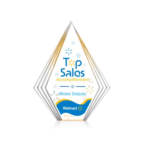 Recognition Awards - Acrylic Awards - Brantley VividPrint&trade; Award - Gold