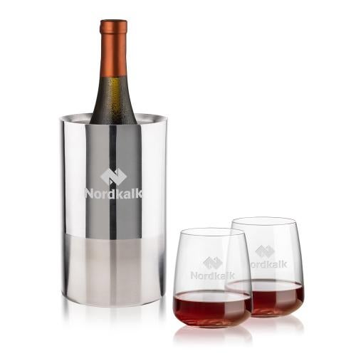 Corporate Gifts - Barware - Barware Gift Sets - Catania Wine Cooler & Dunhill Stemless Wine Set