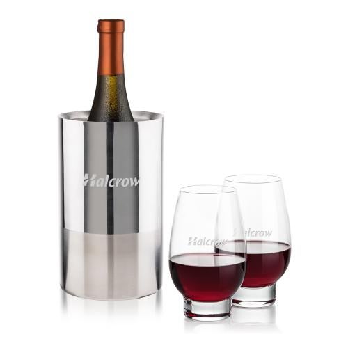 Corporate Gifts - Barware - Wine & Champagne - Wine Coolers - Catania Wine Cooler & Glenarden Stemless Wine Set