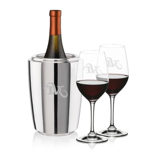 Corporate Gifts - Barware - Glasses Sets - Pescara Wine Cooler & RIEDEL Oenologue Wine Set