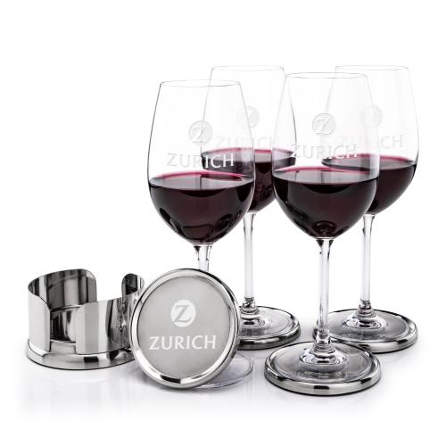Corporate Gifts - Barware - Glasses Sets - Baldoni Coasters & Coleford Wine Set