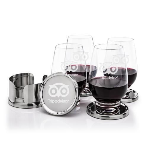 Corporate Gifts - Barware - Glasses Sets - Baldoni Coasters & Glenarden Stemless Wine Set