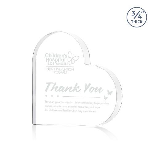 Recognition Awards - Crystal Awards - Davina Heart Award - Clear