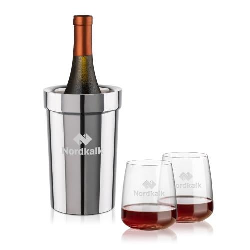 Corporate Gifts - Barware - Glasses Sets - Milano Wine Cooler & Dunhill Stemless Wine Set