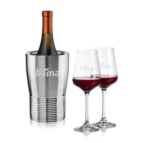Corporate Gifts - Barware - Glasses Sets - Genoa Wine Cooler & Breckland Wine Set