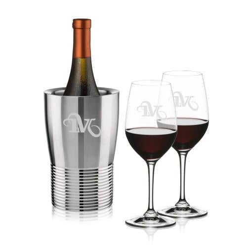 Corporate Gifts - Barware - Wine & Champagne - Wine Coolers - Genoa Wine Cooler & RIEDEL Oenologue Wine Set