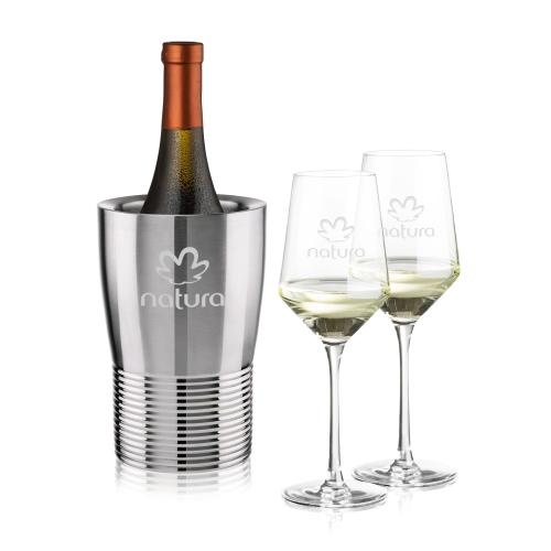 Corporate Gifts - Barware - Barware Gift Sets - Genoa Wine Cooler & Santiago Wine Set