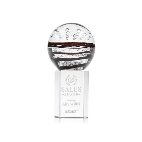 Recognition Awards - Glass Awards - Art Glass Awards - Serenity Award on Dakota Base - Clear