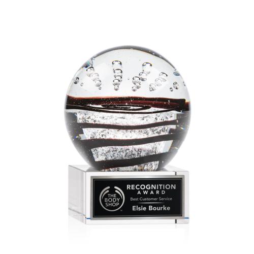 Recognition Awards - Glass Awards - Art Glass Awards - Serenity Award on Hancock Base - Clear