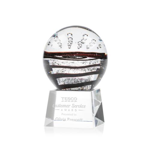 Recognition Awards - Glass Awards - Art Glass Awards - Serenity Award on Robson Base - Clear