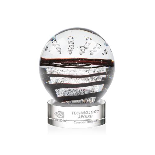 Recognition Awards - Glass Awards - Art Glass Awards - Serenity Award on Stanrich Base - Clear