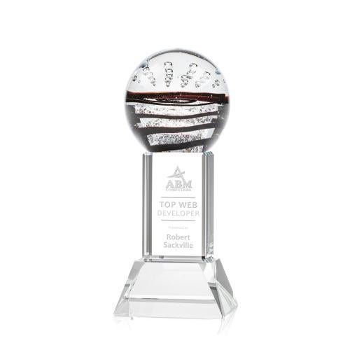 Recognition Awards - Glass Awards - Art Glass Awards - Serenity Award on Stowe Base - Clear
