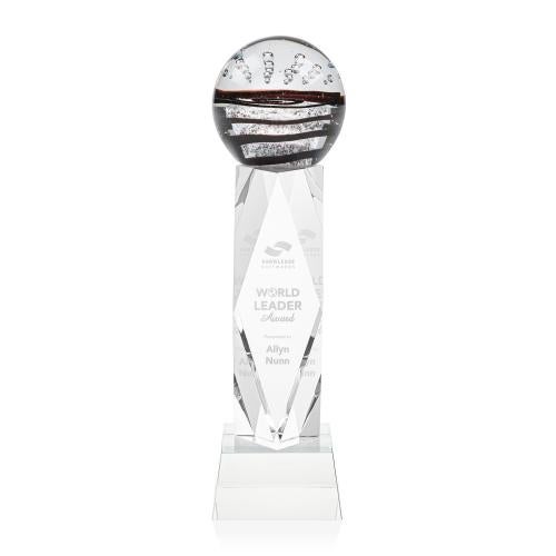 Recognition Awards - Glass Awards - Art Glass Awards - Serenity Award on Toscana Base - Clear