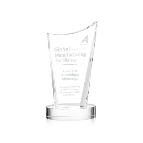 Recognition Awards - Crystal Awards - Burnett Award on Alberton Base - Clear