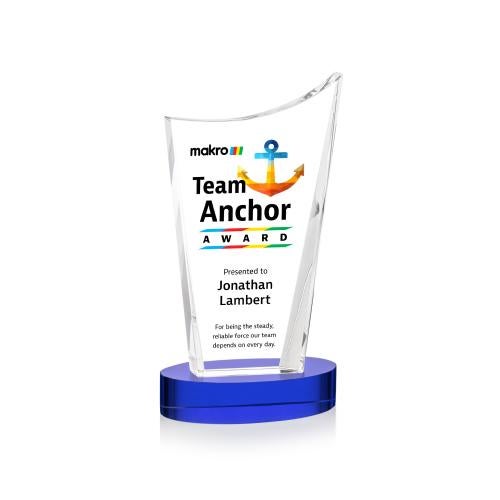 Recognition Awards - Crystal Awards - Burnett VividPrint&trade; Award on Alberton Base - Blue
