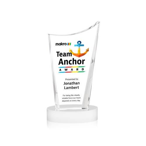 Recognition Awards - Crystal Awards - Burnett VividPrint&trade; Award on Alberton Base - White