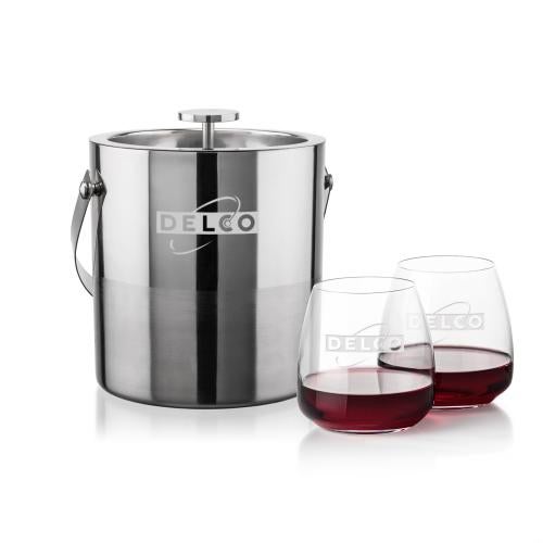 Corporate Gifts - Barware - Barware Gift Sets - Catania Ice Bucket & Hogarth On-the-Rocks Set