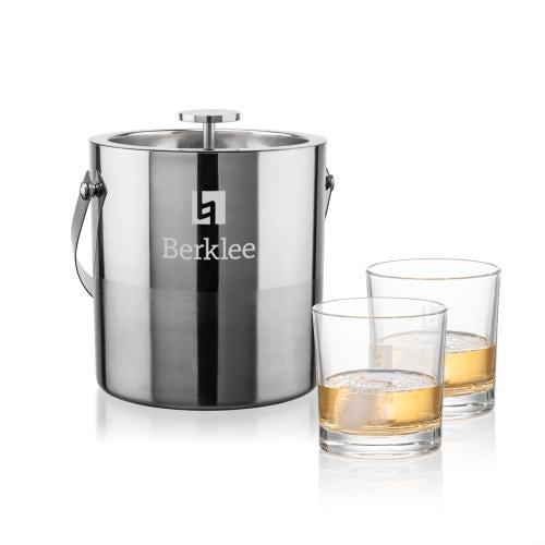 Corporate Gifts - Barware - Glasses Sets - Catania Ice Bucket & Whitlock On-the-Rocks Set