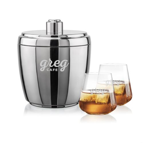 Corporate Gifts - Barware - Glasses Sets - Pescara Ice Bucket & Breckland On-the-Rocks Set