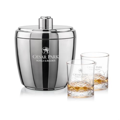 Corporate Gifts - Barware - Glasses Sets - Pescara Ice Bucket & Brentwood On-the-Rocks Set