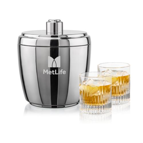Corporate Gifts - Barware - Glasses Sets - Pescara Ice Bucket & Caldari On-the-Rocks Set
