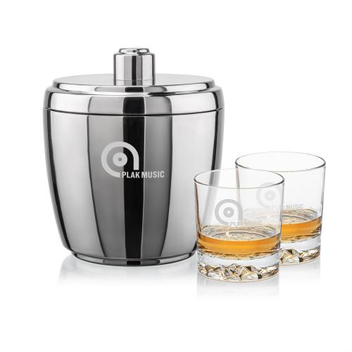 Corporate Gifts - Barware - Glasses Sets - Pescara Ice Bucket & Cassidy On-the-Rocks Set