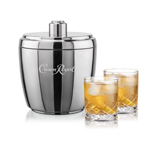 Corporate Gifts - Barware - Glasses Sets - Pescara Ice Bucket & Durham On-the-Rocks Set