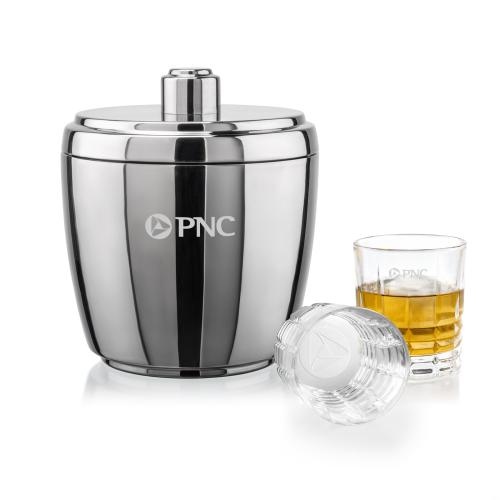 Corporate Gifts - Barware - Barware Gift Sets - Pescara Ice Bucket & Fortino On-the-Rocks Set