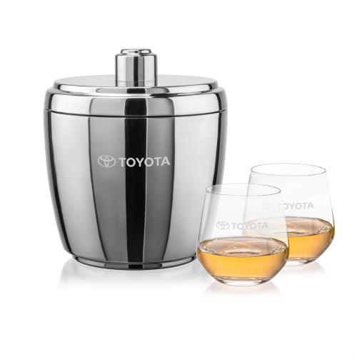 Corporate Gifts - Barware - Glasses Sets - Pescara Ice Bucket & Garland On-the-Rocks Set