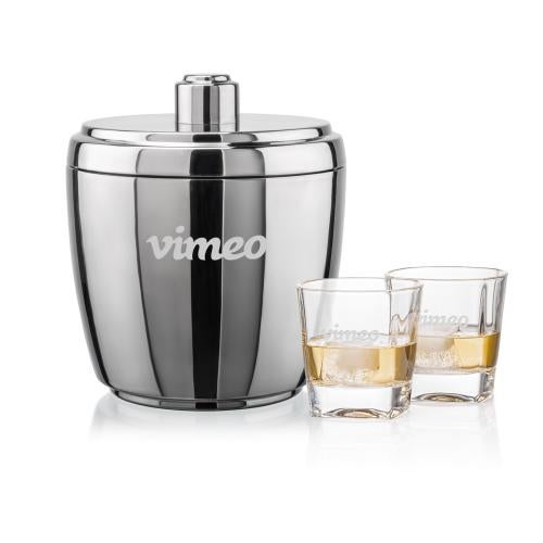 Corporate Gifts - Barware - Glasses Sets - Pescara Ice Bucket & Kansas On-the-Rocks Set