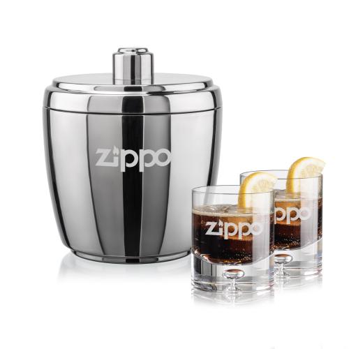 Corporate Gifts - Barware - Glasses Sets - Pescara Ice Bucket & Montana On-the-Rocks Set