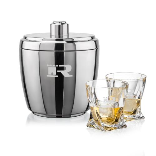 Corporate Gifts - Barware - Glasses Sets - Pescara Ice Bucket & Oasis On-the-Rocks Set