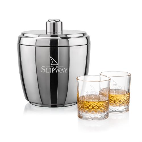 Corporate Gifts - Barware - Glasses Sets - Pescara Ice Bucket & Templeton On-the-Rocks Set