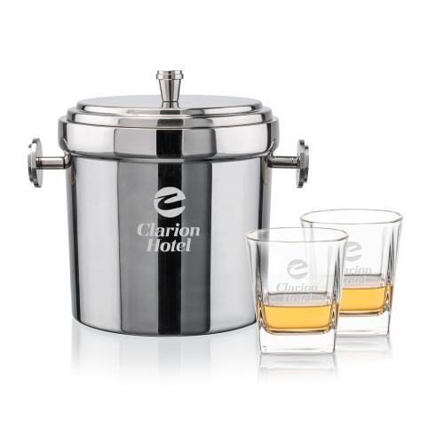 Corporate Gifts - Barware - Barware Gift Sets - Milano Ice Bucket & Arcadia On-the-Rocks Set