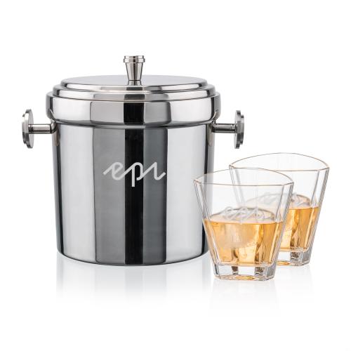 Corporate Gifts - Barware - Barware Gift Sets - Milano Ice Bucket & Arrellano On-the-Rocks Set