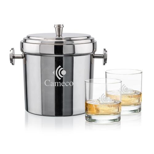 Corporate Gifts - Barware - Glasses Sets - Milano Ice Bucket & Aristocrat On-the-Rocks Set