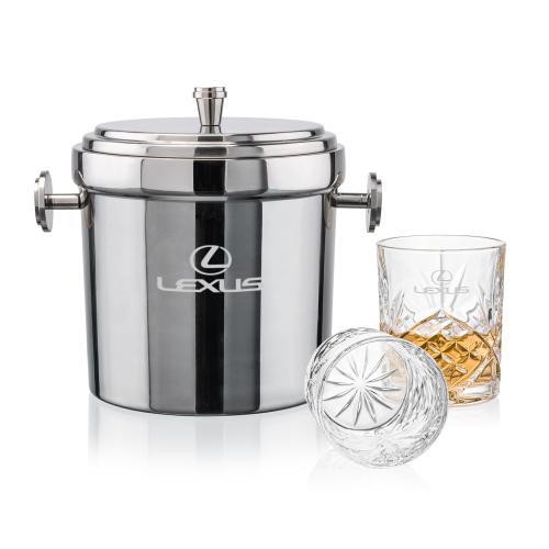 Corporate Gifts - Barware - Barware Gift Sets - Milano Ice Bucket & Brinkley On-the-Rocks Set