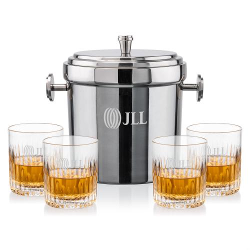 Corporate Gifts - Barware - Glasses Sets - Milano Ice Bucket & Carey On-the-Rocks Set