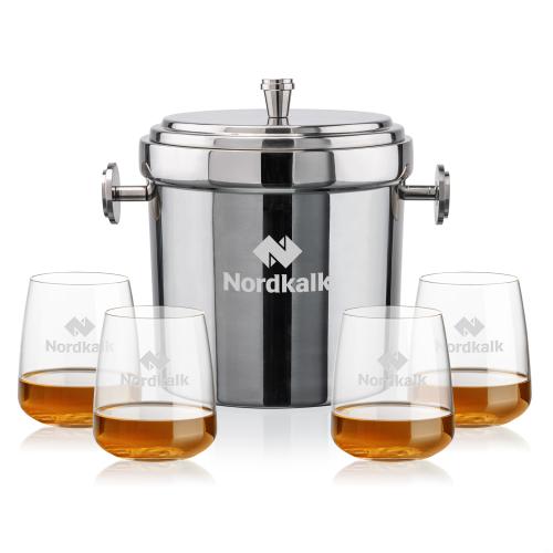Corporate Gifts - Barware - Glasses Sets - Milano Ice Bucket & Dunhill On-the-Rocks Set