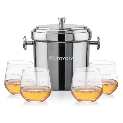 Corporate Gifts - Barware - Glasses Sets - Milano Ice Bucket & Garland On-the-Rocks Set
