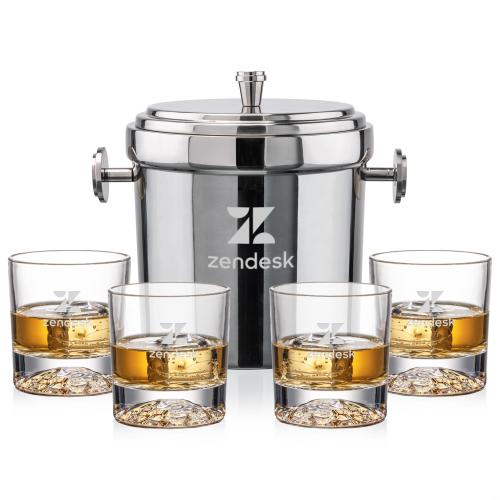 Corporate Gifts - Barware - Barware Gift Sets - Milano Ice Bucket & Heathfield On-the-Rocks Set